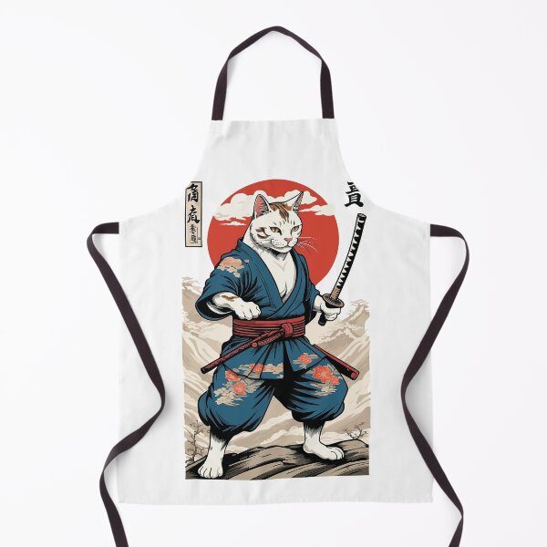 Item preview, Samurai Cat Vintage Ukiyo-E Aesthetic Japan Style designed and sold by LuminOrb.