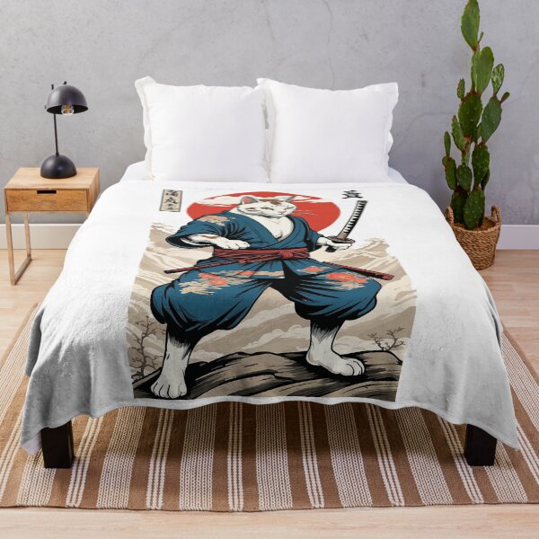 Item preview, Samurai Cat Vintage Ukiyo-E Aesthetic Japan Style designed and sold by LuminOrb.