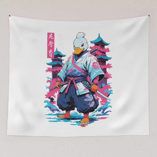 Item preview, Samurai Duck Aesthetic Vaporwave Style Japan designed and sold by LuminOrb.