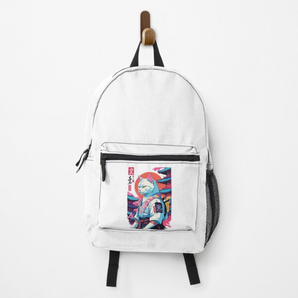 Item preview, Samurai Cat Vaporwave Aesthetic Japan Art designed and sold by LuminOrb.