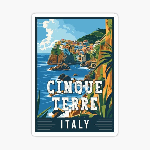 Item preview, Discover the Charm of Cinque Terre in Italy - Vintage Travel Art designed and sold by turtlestart.