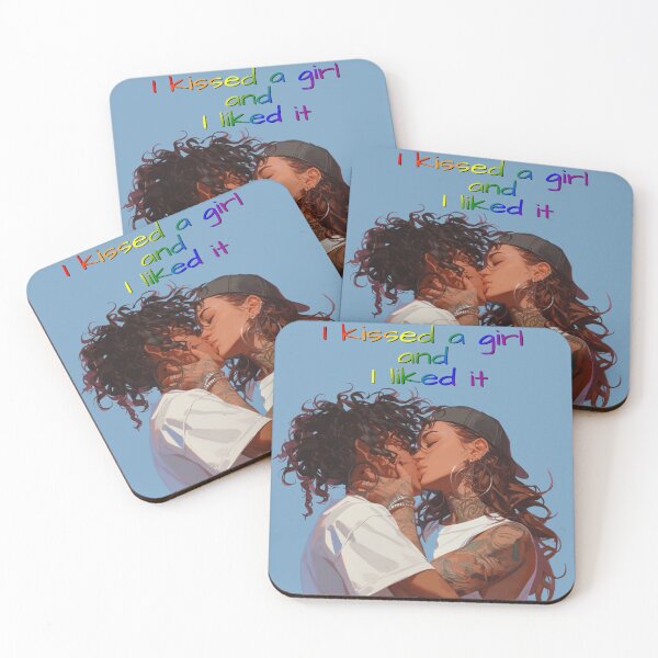 Item preview, I Kissed A Girl and I Liked It Rainbow Pride Flag Colors, Inked Lesbian Pride Design  designed and sold by Travelslightly.