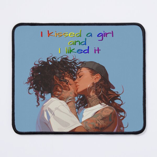 Item preview, I Kissed A Girl and I Liked It Rainbow Pride Flag Colors, Inked Lesbian Pride Design designed and sold by Travelslightly.