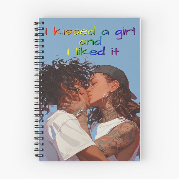 Item preview, I Kissed A Girl and I Liked It Rainbow Pride Flag Colors, Inked Lesbian Pride Design  designed and sold by Travelslightly.