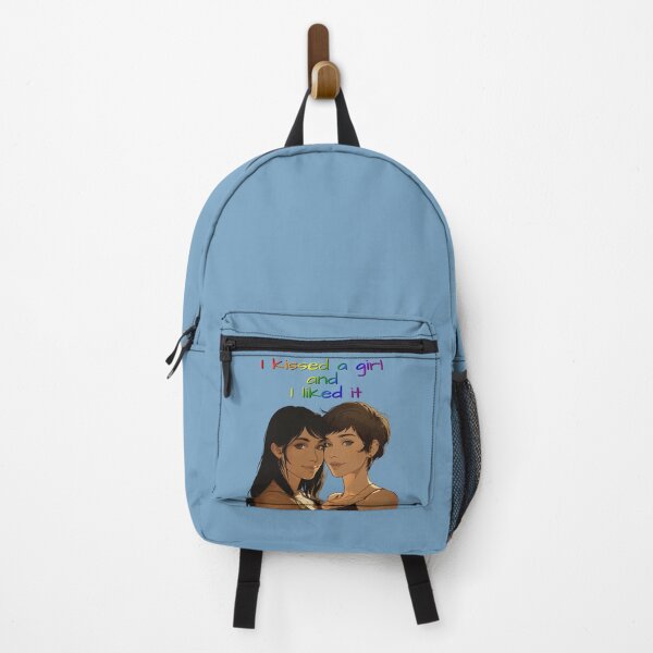 Item preview, I Kissed A Girl and I Liked It Rainbow Pride Flag Colors, Anime Lesbian Pride Design designed and sold by Travelslightly.
