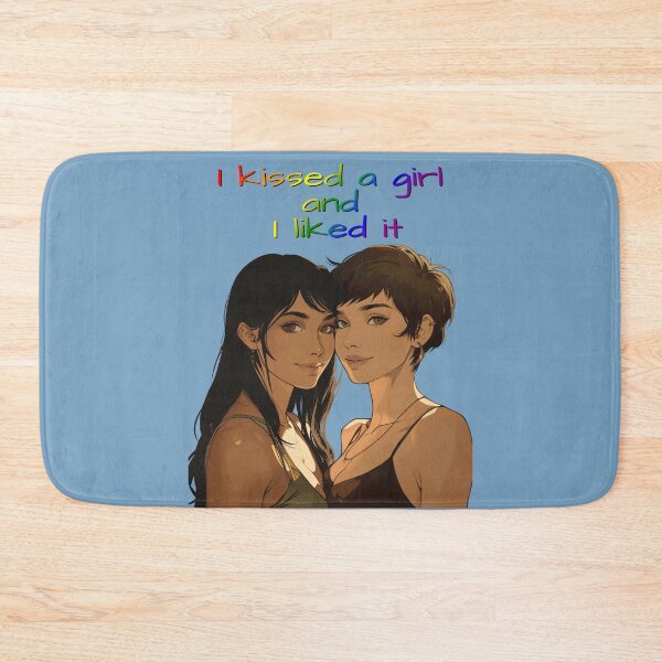 Item preview, I Kissed A Girl and I Liked It Rainbow Pride Flag Colors, Anime Lesbian Pride Design  designed and sold by Travelslightly.