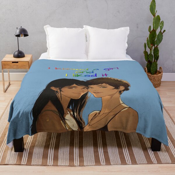 Item preview, I Kissed A Girl and I Liked It Rainbow Pride Flag Colors, Anime Lesbian Pride Design designed and sold by Travelslightly.