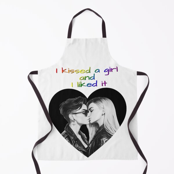 Item preview, Kissed A Girl and I Liked It Rainbow Pride Flag Colors, Black and White Lesbian Pride Design designed and sold by Travelslightly.