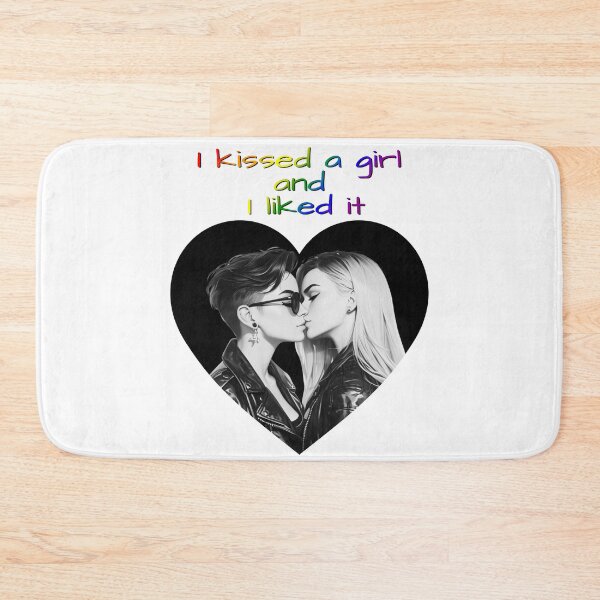 Item preview,  Kissed A Girl and I Liked It Rainbow Pride Flag Colors, Black and White Lesbian Pride Design  designed and sold by Travelslightly.