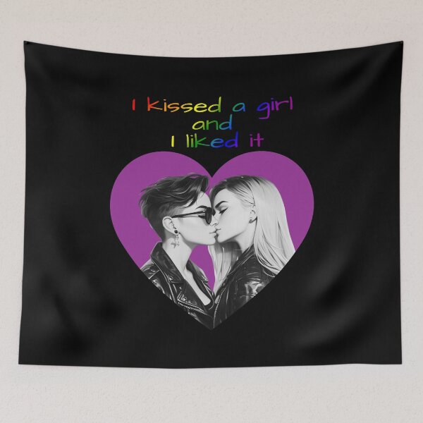 Item preview, Kissed A Girl and I Liked It Rainbow Pride Flag Colors, Lesbian Pride Design  designed and sold by Travelslightly.