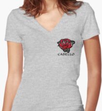 Camiseta entallada de cuello en V Cabello Rose