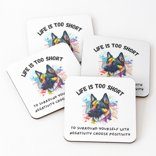 Item preview, colorful Cute German Shepherd Life is too short designed and sold by IssaraStudio.