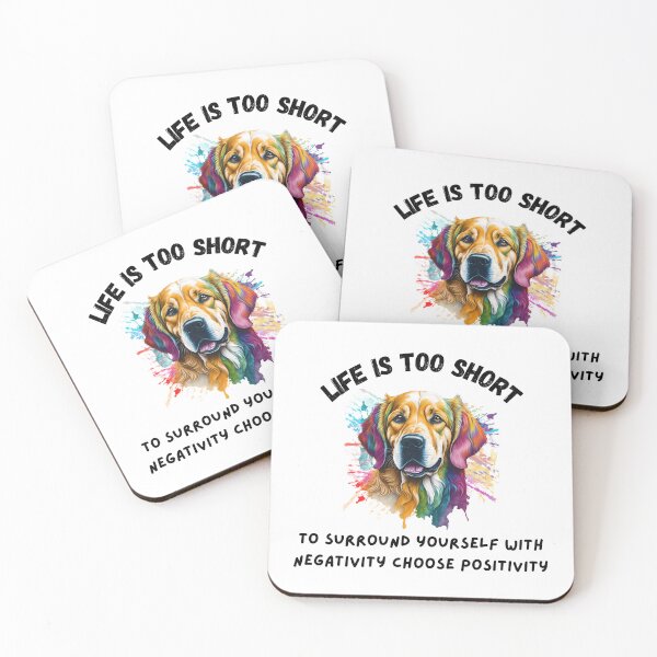 Item preview, colorful Cute Golden Retriever Life is too short designed and sold by IssaraStudio.