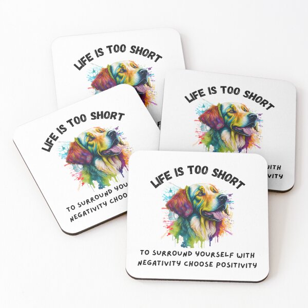 Item preview, colorful Lovely Golden Retriever Life is too short designed and sold by IssaraStudio.