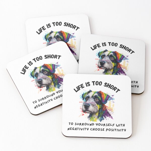 Item preview, Rainbow Miniature Schnauzer dog Life is too short designed and sold by IssaraStudio.