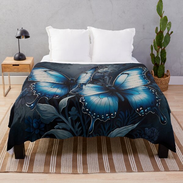Item preview, Azure Harmony: Blue Butterflies on Blue Flower designed and sold by FocusedArt.