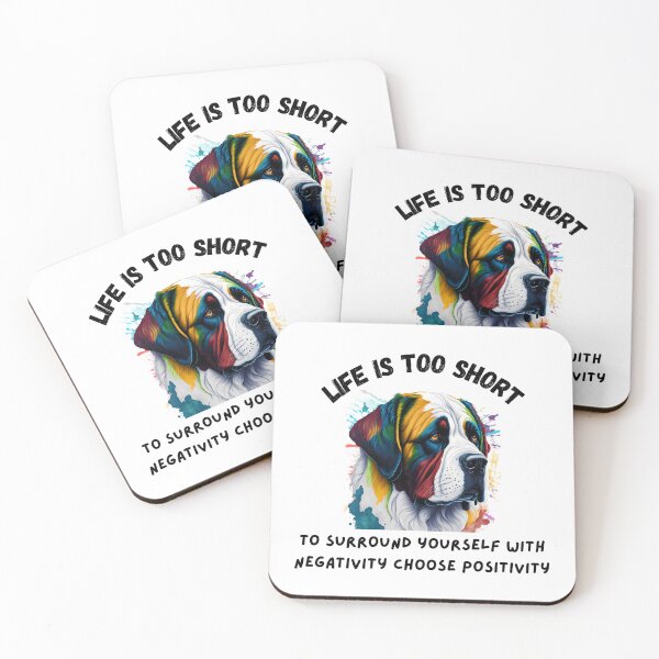 Item preview, Rainbow Saint Bernard dog Life is too short designed and sold by IssaraStudio.