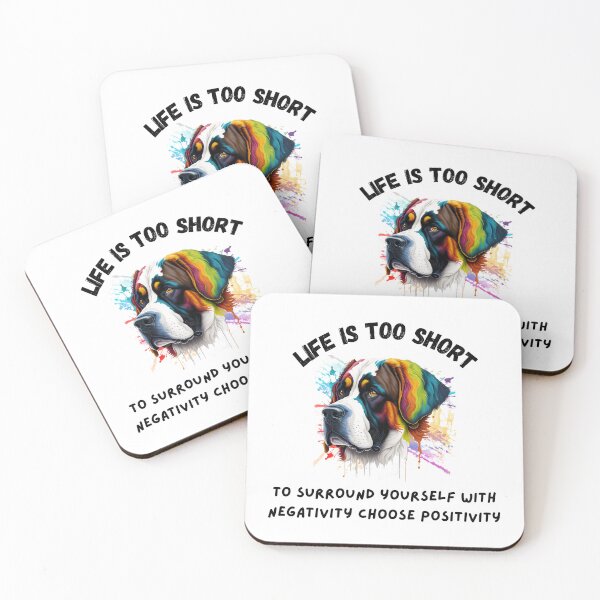 Item preview, Cute Rainbow Saint Bernard dog Life is too short designed and sold by IssaraStudio.