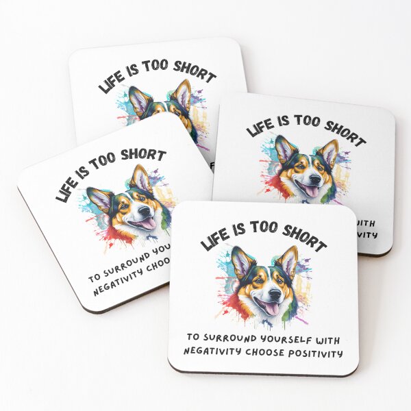 Item preview, Rainbow Welsh Corgi dog Life is too short designed and sold by IssaraStudio.