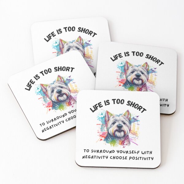Item preview, Cute Rainbow West Highland White Terrier (Westie) dog Life is too short designed and sold by IssaraStudio.