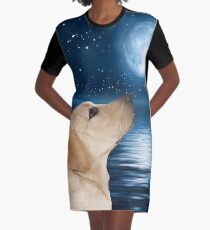 Yellow Labrador - Moons Glow Graphic T-Shirt Dress