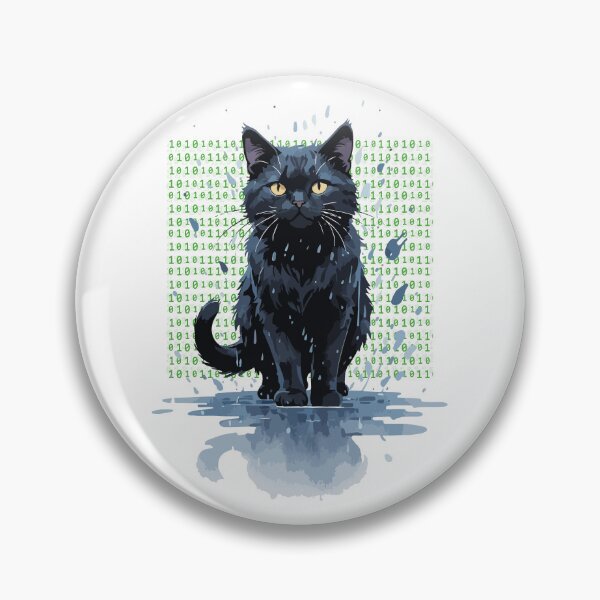 Item preview, Matrix Inspired Cat Showcasing a Black Cat Under Rain designed and sold by shuttermarket.