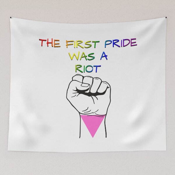 Item preview, The First Pride Was A Riot, LGBTQ Pride Flag Colors, Pink Triangle Pride Design  designed and sold by Travelslightly.