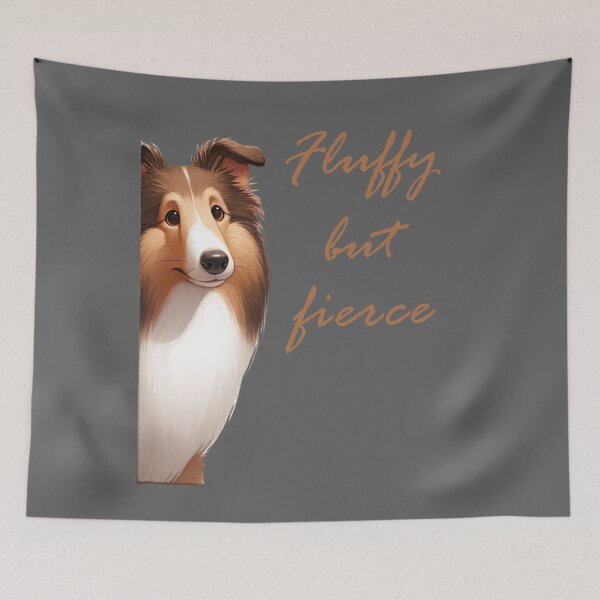 Item preview, Fluffy But Fierce - Collie dog designed and sold by ART-HOME-PAWS.