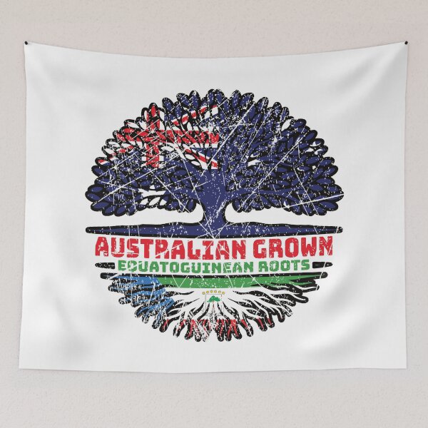 Item preview, Equatorial Guinea Equatoguinean Australian Australia Tree Roots Flag designed and sold by FlagX.
