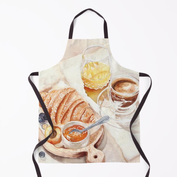 Item preview, 'un petit déjeuner français' - watercolour painting, food art designed and sold by sarahkianaart.
