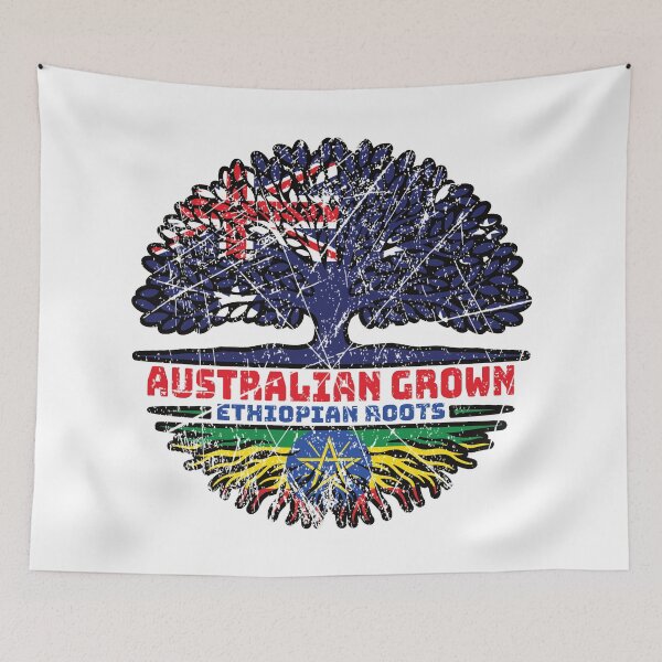 Item preview, Ethiopia Ethiopian Australian Australia Tree Roots Flag designed and sold by FlagX.
