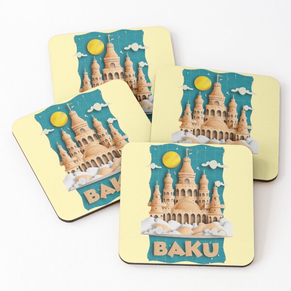 Item preview, Baku Azerbaijan - Vintage Caspian City Poster designed and sold by Emaga Digital Studio.