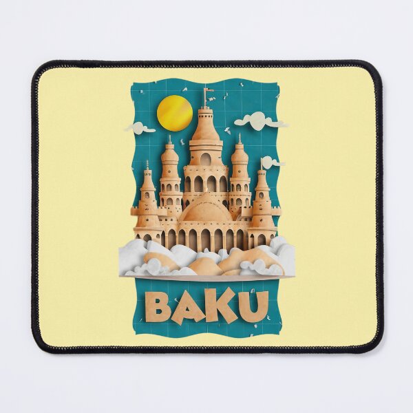 Item preview, Baku Azerbaijan - Vintage Caspian City Poster designed and sold by Emaga Digital Studio.