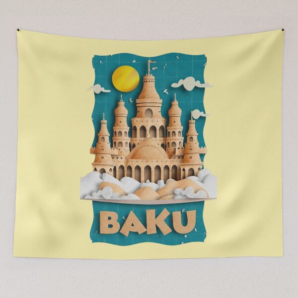 Item preview, Baku, Azerbaijan, Cities of the World, Vintage style Poster designed and sold by emaga.