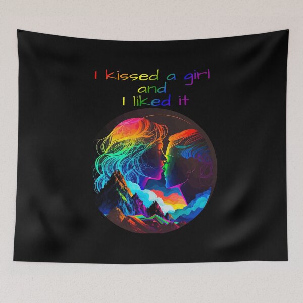 Item preview, I Kissed A Girl and I Liked It Rainbow Pride Flag Colors, Lesbian / Sapphic Pride Design  designed and sold by Travelslightly.
