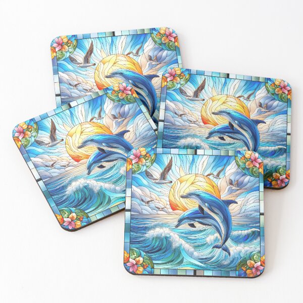 Item preview, Dolphins Delight - Stained Glass designed and sold by LazioJoe.