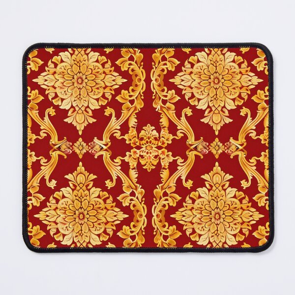 Item preview, Seamless pattern of traditional Thai floral motifs in gold and red designed and sold by DMay-art.
