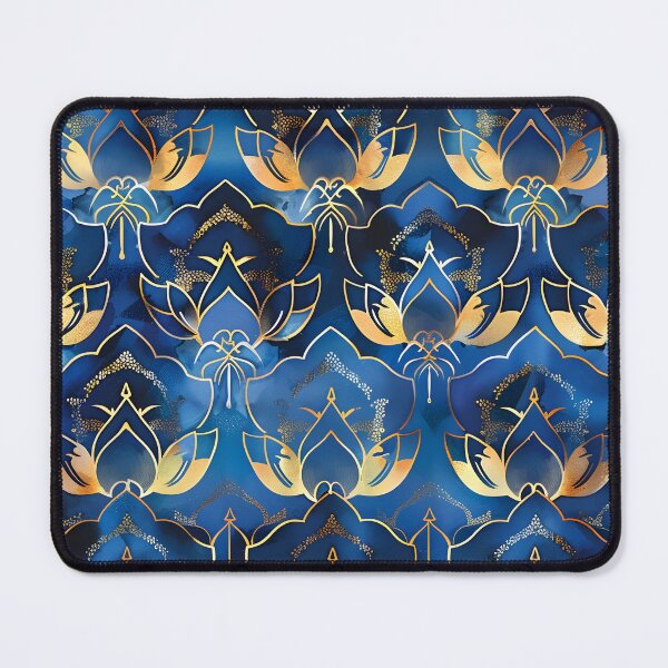 Aperçu de l'œuvre Motifs géométriques d'inspiration thaïlandaise avec fleurs de lotus créée et vendue par DMay-art.