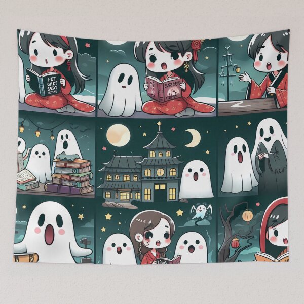 Item preview, “Ghostly Companions: A Night of Spooky Delights designed and sold by aminz4.
