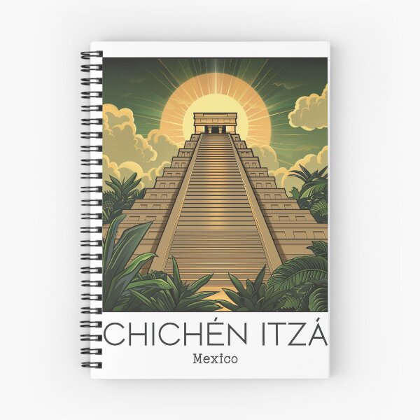 Artikelvorschau, Eine Vintage-Reisekunst von Chichén Itzá - Mexiko entworfen und verkauft von GoodOldVintage.