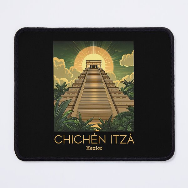 Item preview, A Vintage Travel Art of Chichén Itzá - Mexico designed and sold by GoodOldVintage.