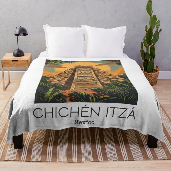 Artikelvorschau, Eine Vintage-Reisekunst von Chichén Itzá - Mexiko entworfen und verkauft von GoodOldVintage.