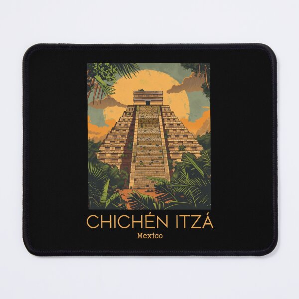 Item preview, A Vintage Travel Art of Chichén Itzá - Mexico designed and sold by GoodOldVintage.