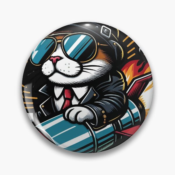 Item preview,  Rocket-driving cat dodges bullets  designed and sold by phumisak0610.