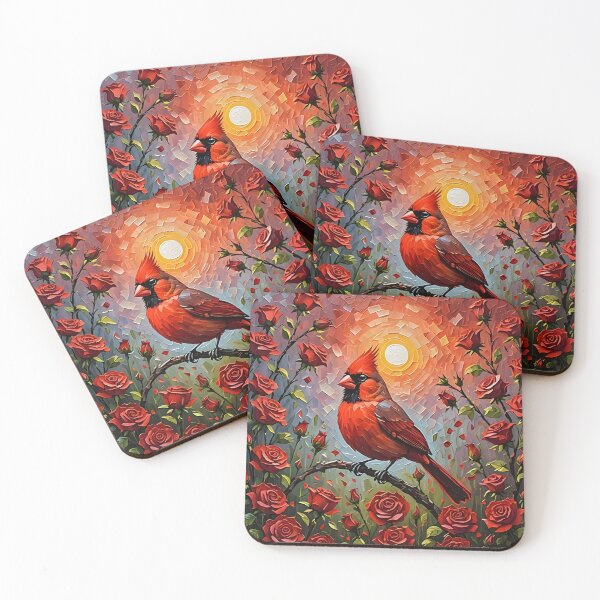Item preview, Impasto Red Cardinal designed and sold by DiscoGypsyFish.