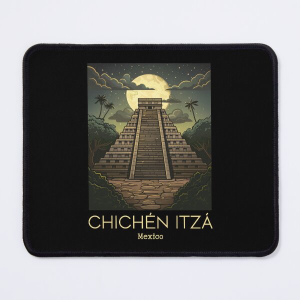 Item preview, A Vintage Travel Art of Chichén Itzá - Mexico designed and sold by GoodOldVintage.
