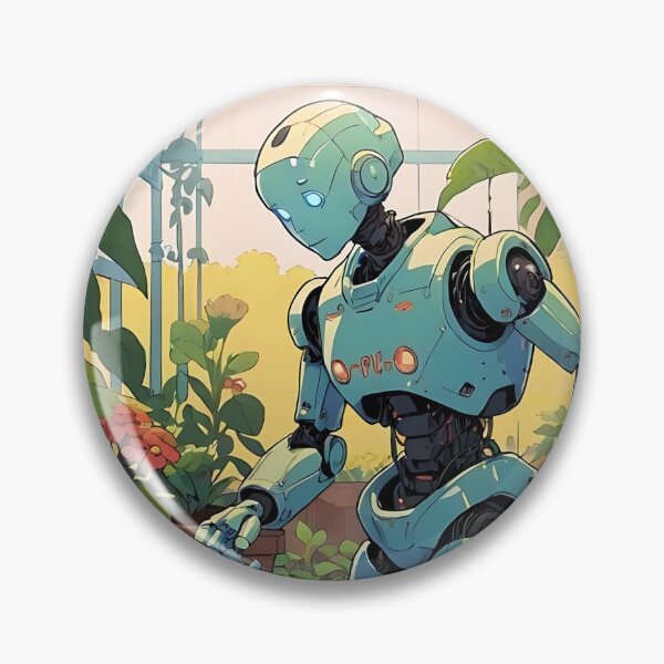 Item preview, Humanoid Robot Watering Plants  designed and sold by Obsidian Ink by Wilshire.
