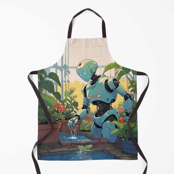 Item preview, Humanoid Robot Watering Plants  designed and sold by Obsidian Ink by Wilshire.