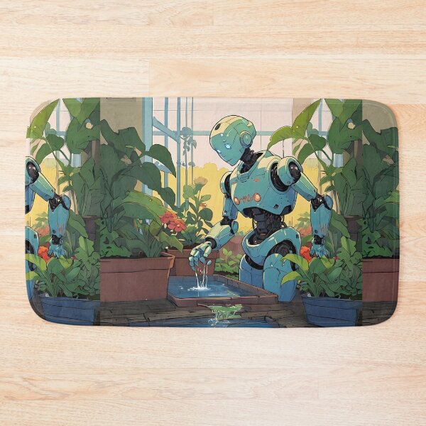 Item preview, Humanoid Robot Watering Plants  designed and sold by Obsidian Ink by Wilshire.