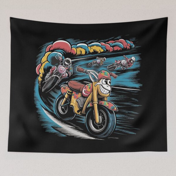 Item preview, A race of fast and colorful motorbikes on the track designed and sold by desinganddecor.